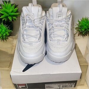 Fila women Disruptor 2 Platform Chucky Elevated Shoes Sneaker White Sz 6
